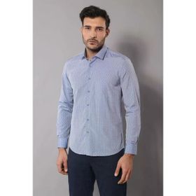 Wessi Armürlü Slimfit Mavi Gömlek
