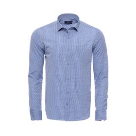 Wessi Armürlü Slimfit Mavi Gömlek