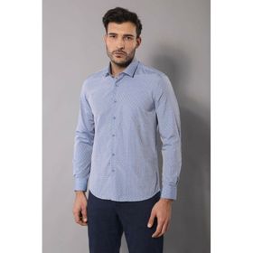 Wessi Armürlü Slimfit Mavi Gömlek
