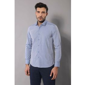 Wessi Armürlü Slimfit Mavi Gömlek
