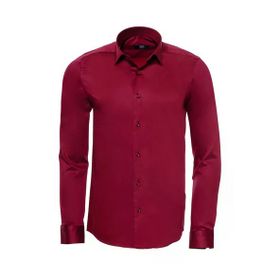 Wessi Bordo Slimfit Uzun Kollu Erkek Gömlek