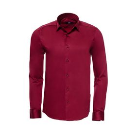 Wessi Bordo Slimfit Uzun Kollu Erkek Gömlek
