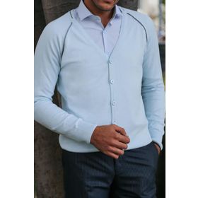 Wessi Buz Mavi Pamuk Hırka