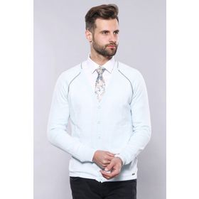 Wessi Buz Mavi Pamuk Hırka