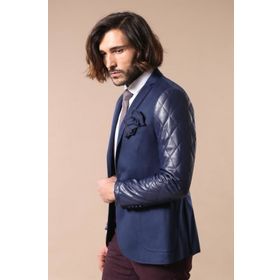 Wessi C-58 Y-42-20 Lacivert Deri Erkek Ceket