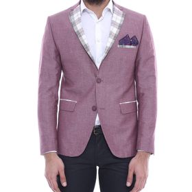 Wessi C-58950-26-80 Yaka Ve Cep Ekose Garnili Bordo Ceket