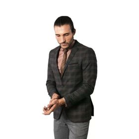 Wessi C-58EYC-34-82 Ekose Desenli Yün Slimfit Ceket