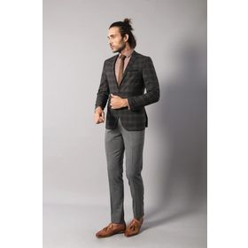 Wessi C-58EYC-34-82 Ekose Desenli Yün Slimfit Ceket