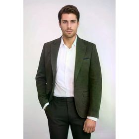 Wessi C-58Y-69-90 Yün Tek Düğmeli Yeşil Slim Fit Ceket