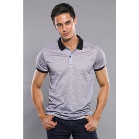 Wessi Çiçek Desenli Gri Polo Yaka Erkek T-shirt