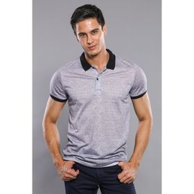Wessi Çiçek Desenli Gri Polo Yaka Erkek T-shirt