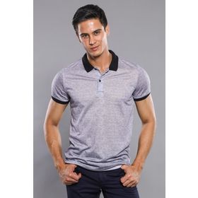 Wessi Çiçek Desenli Gri Polo Yaka Erkek T-shirt