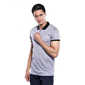 Wessi Çiçek Desenli Gri Polo Yaka Erkek T-shirt