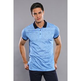 Wessi Çiçekli Desenli Polo Yaka Turkuaz Erkek T-shirt