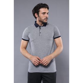 Wessi Desenli Gri Polo Yaka Erkek T-shirt