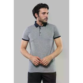 Wessi Desenli Gri Polo Yaka Erkek T-shirt