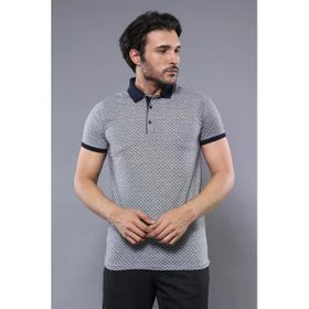 Wessi Desenli Gri Polo Yaka Erkek T-shirt