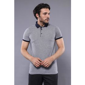 Wessi Desenli Gri Polo Yaka Erkek T-shirt