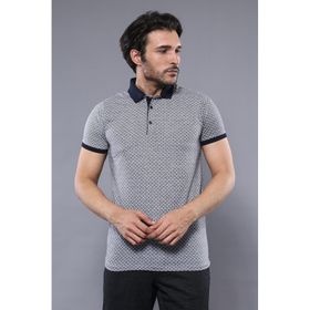 Wessi Desenli Gri Polo Yaka Erkek T-shirt