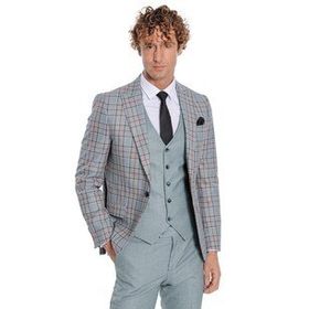 Wessi Ekose Ceketli Yeşil Slim Fit Takım Elbise