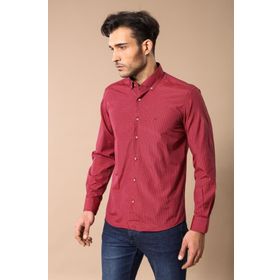 Wessi Erkek Kırmızı Ekoseli Slim Fit Gömlek