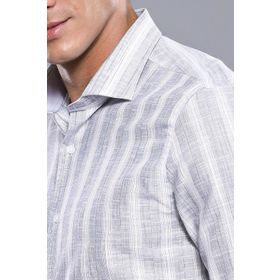 Wessi Erkek Lacivert Ekose Desen Slim Fit Uzun Kollu Gömlek