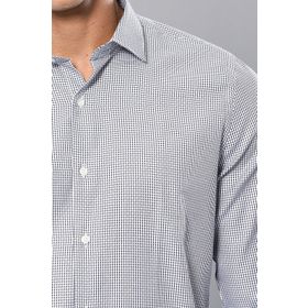 Wessi Erkek Lacivert Slim Fit Kendinden Desenli Gömlek