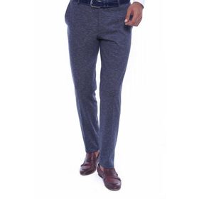 Wessi Erkek Lacivert Slim Fit Kendinden Desenli Gömlek