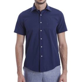 Wessi Erkek Lacivert Terikoton Slim Fit Gömlek