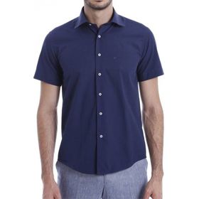 Wessi Erkek Lacivert Terikoton Slim Fit Gömlek