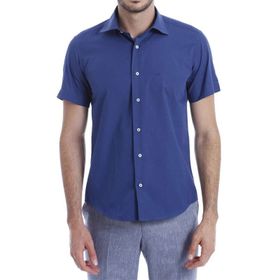 Wessi Erkek Lacivert Terikoton Slim Fit Gömlek