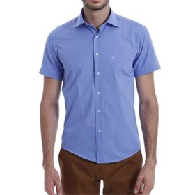 Wessi Erkek Mavi Terikoton Slim Fit Gömlek