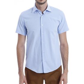 Wessi Erkek Mavi Terikoton Slim Fit Gömlek