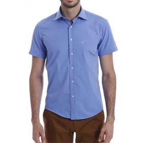Wessi Erkek Mavi Terikoton Slim Fit Gömlek