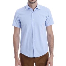Wessi Erkek Mavi Terikoton Slim Fit Gömlek