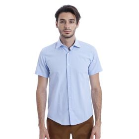 Wessi Erkek Mavi Terikoton Slim Fit Gömlek