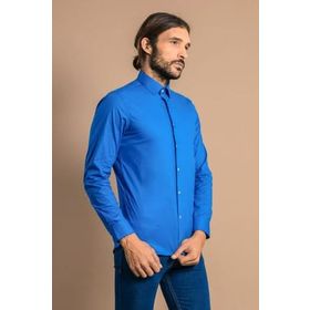 Wessi G-131-404 G-131-404 Mavi Slimfit Erkek Gömlek