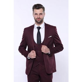 Wessi Kendinden Desenli Yelekli Takım Elbise