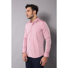 Wessi Pembe Ekoseli Pembe Erkek Gömlek