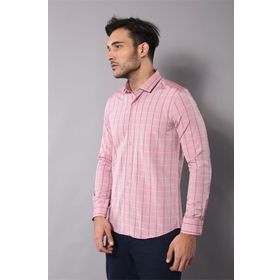 Wessi Pembe Ekoseli Pembe Erkek Gömlek