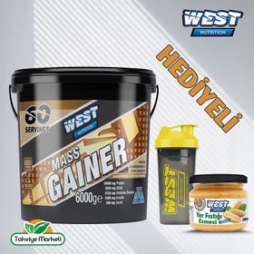 West Nutrition Mass Gainer 6000 gr 60 Servis - Çikolata Aromalı Karbonhidrat Tozu