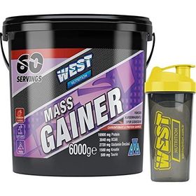 West Nutrition Mass Gainer 6000 gr 60 Servis Çilek Aromalı Karbonhidrat Tozu
