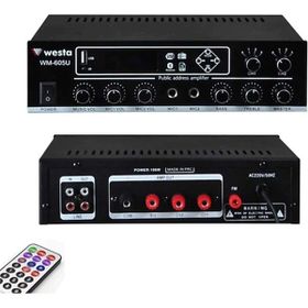 Westa WM-605U 100 W Trafolu Çift Bölgeli USB - MP3 Amfi
