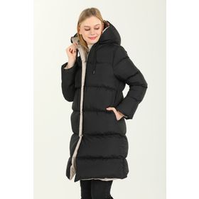 Weyeze AC-K50251LNS Siyah Çift Taraflı Kadın Uzun Şişme Mont