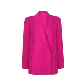 Whenever Company Fuşya Oversize Vatkalı İçi Astarlı Krep Premium Ceket