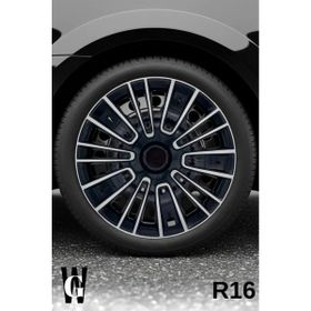 Whigor C117 BMW 4 Adet Siyah-Gri 16 inç Jant Kapağı