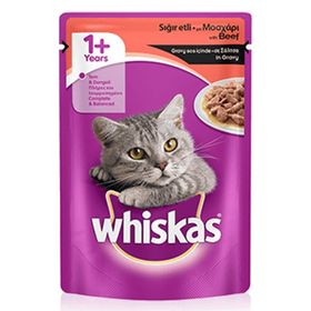 Whiskas 100 gr Pouch Gravy Soslu Sığır Etli Yaş Kedi Maması