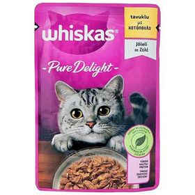 Whiskas 12x85 gr Pouch Pure Delight Jöle İçinde Tavuklu Yetişkin Kedi Konservesi