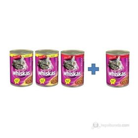Whiskas 2 x400 gr tavuklu+ 2x 400 gr biftekli