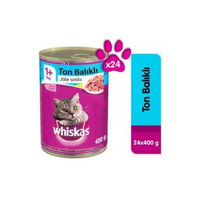 Whiskas 24x400 gr Ton Balıklı Yetişkin Kedi Konserve Yaş Maması
